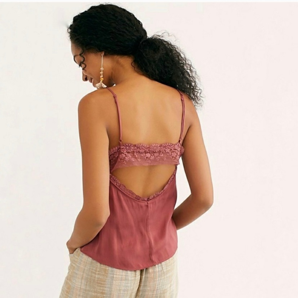 Free People Beyond Me Cami deep red